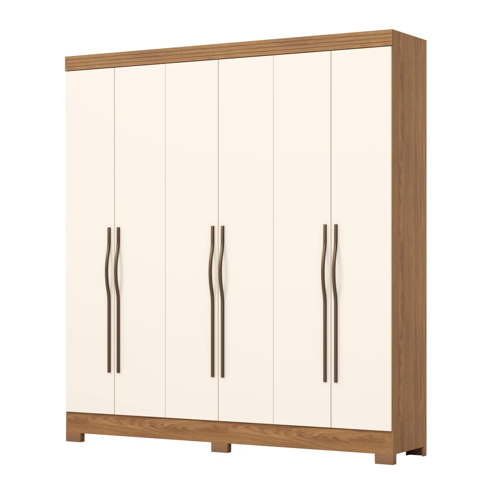 Wilsor 6 Door Bicolour Wardrobe in oak and beige, modern design with large storage capacity