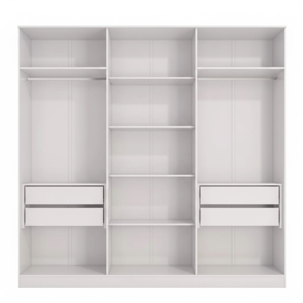 Open wardrobe with 4 drawers of 237 x 56 x 230 cm
