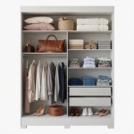 Interior of wardrobe with drawers Bayron with shelves, hanging rail and drawers, maximum organisation