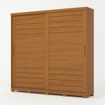 Rufus sliding door wardrobe in wood, minimalist design with large capacity