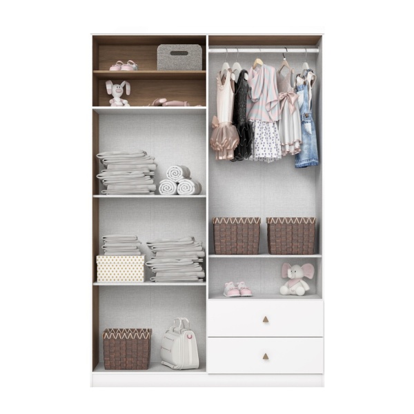Gamil Vicawu children's wardrobe interior with shelves, hanging rail and storage drawers