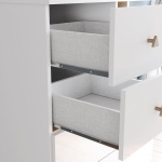 Gamil Vicawu 4-door children's wardrobe with spacious drawers and modern white finish